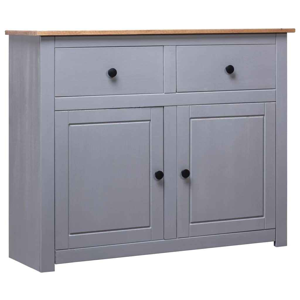 Sideboard Grey 93x40x80 cm Solid Pinewood Panama Range - Merlin Deals