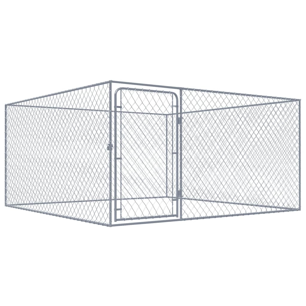 Outdoor Dog Kennel Galvanised Steel 2x2x1 m - Unbeatable Bargains