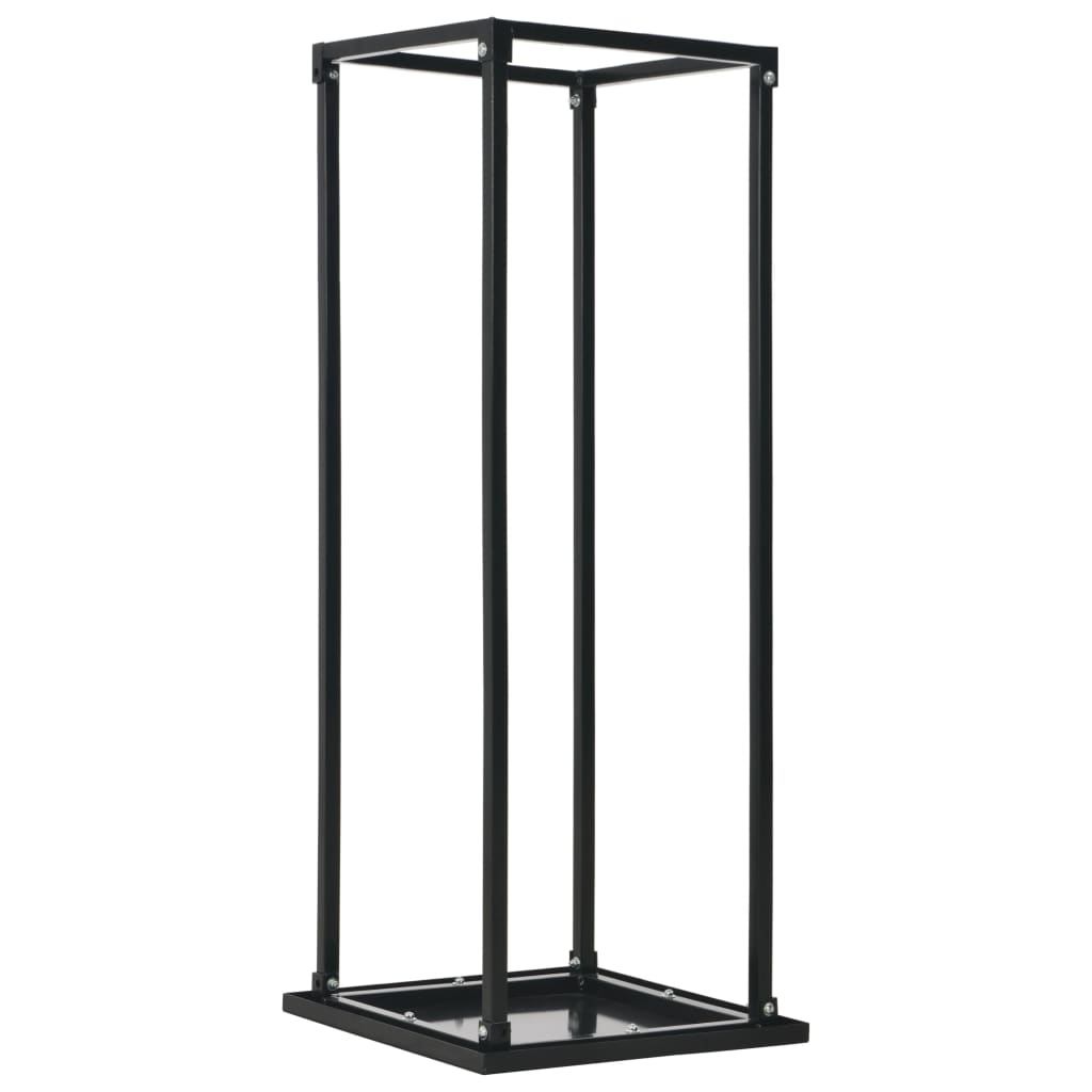 Firewood Rack with Base Black 37x37x113 cm Steel - Merkel Designers