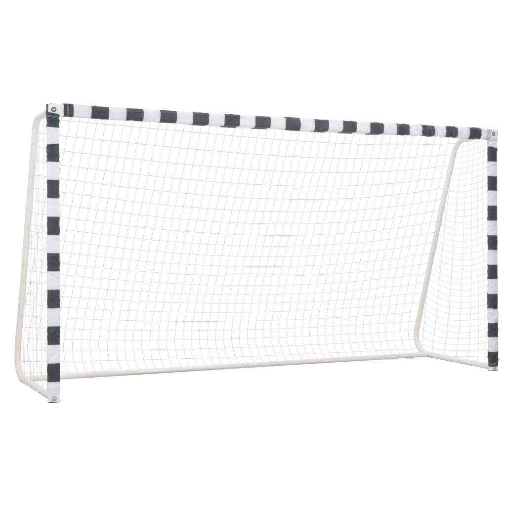 Soccer Goal 300x160x90 cm Metal Black and White - R and M Furniture