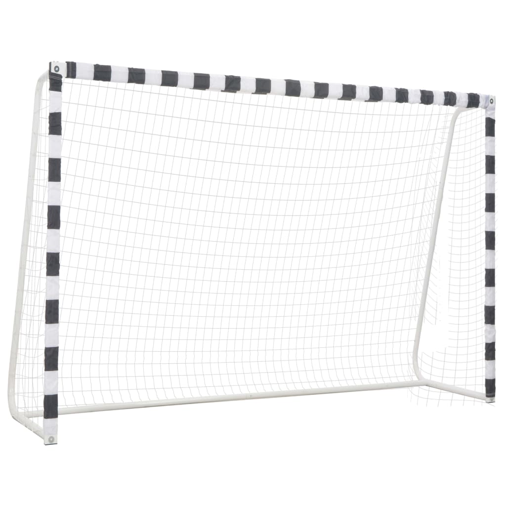 Soccer Goal 300x200x90 cm Metal Black and White - Merlin Deals