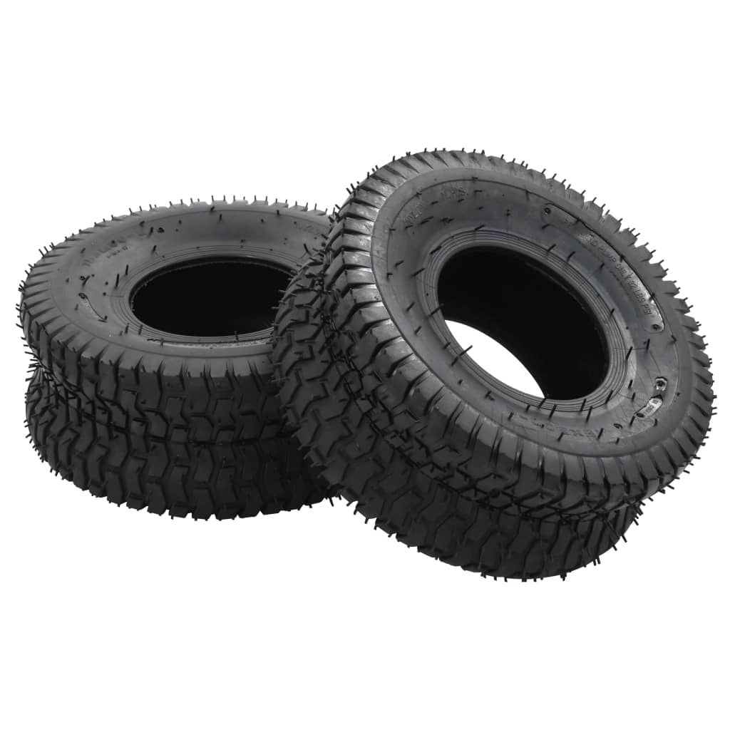 4 Piece Wheelbarrow Tire and Inner Tube Set 15x6.00-6 4PR Rubber - Millennium Furniture