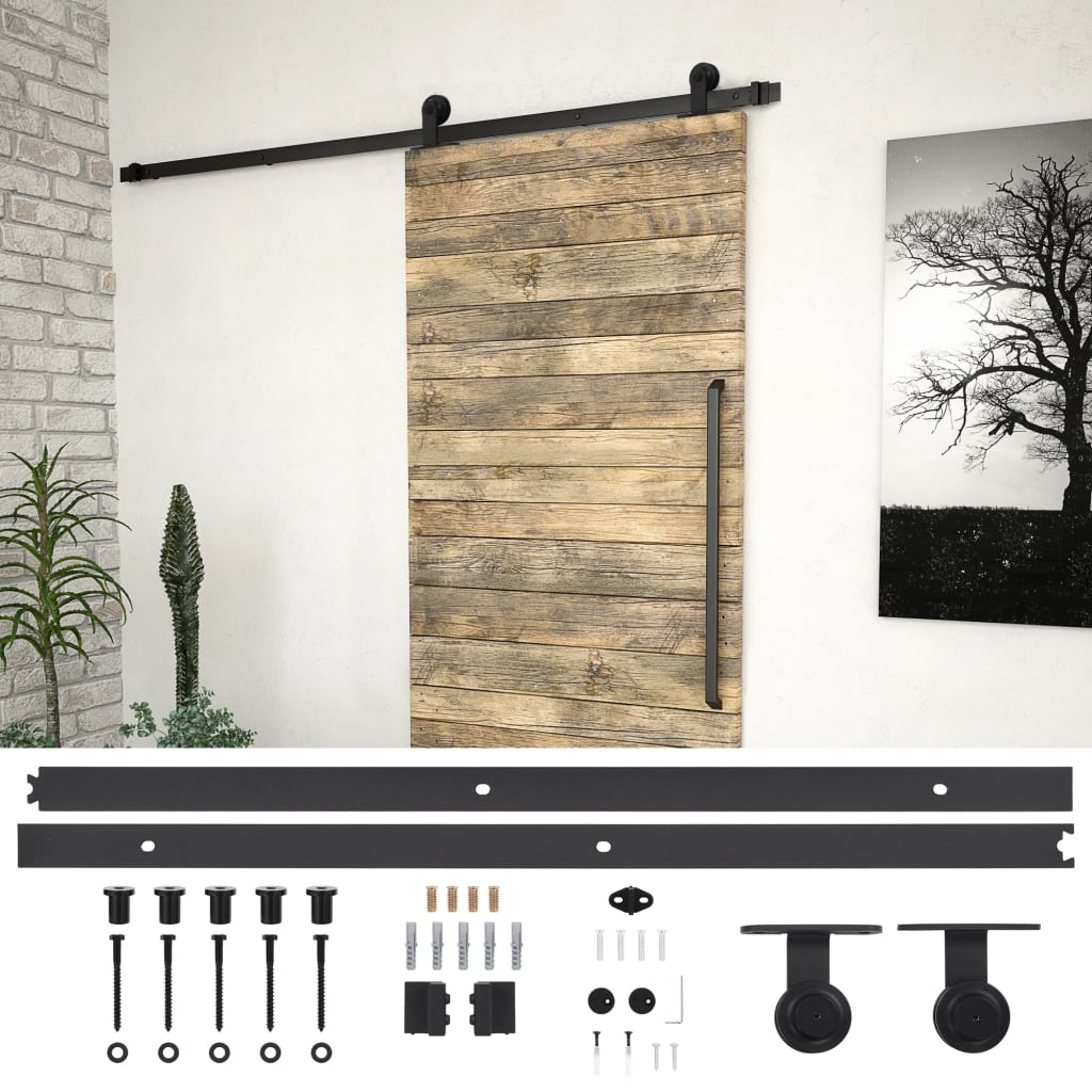 Sliding Door SKIEN Hardware Kit 200 cm Steel Black - Style and Chic