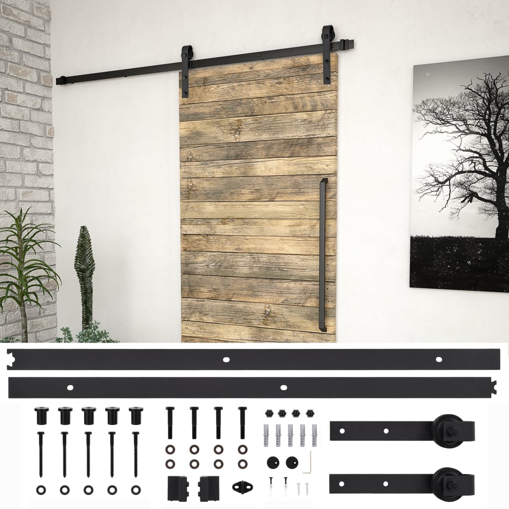 Sliding Door SKIEN Hardware Kit 200 cm Steel Black - Sid & Sam
