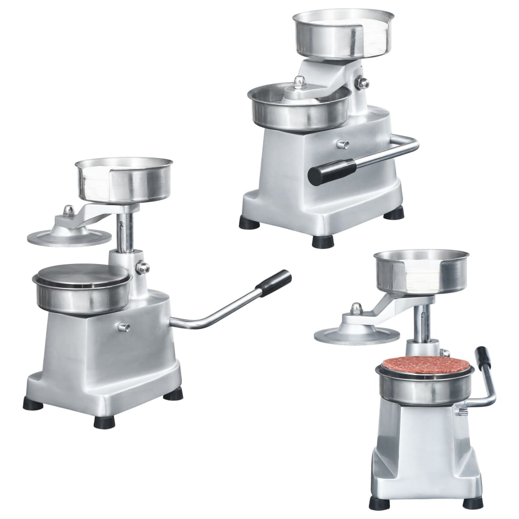 Hamburger Press Machine with 500 Patty Papers Aluminium 10 cm - The Home Maker