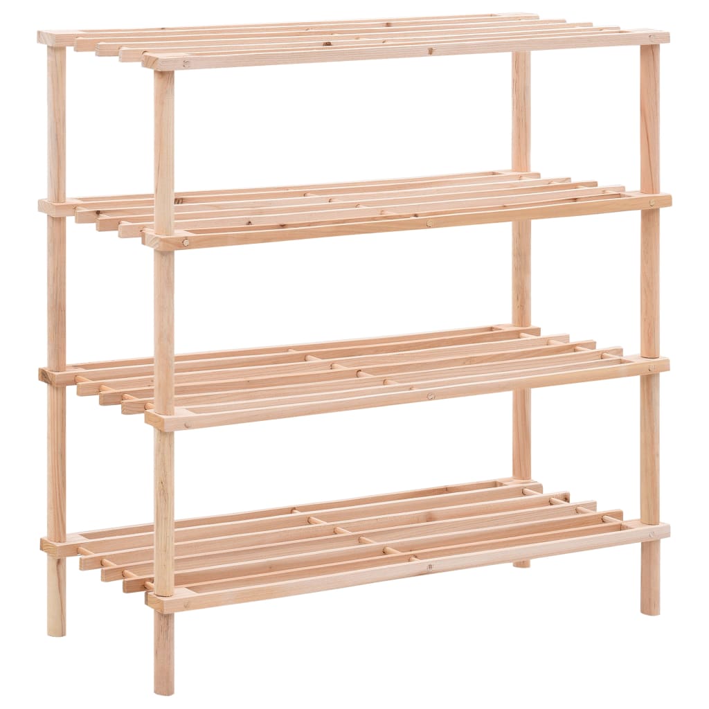 4-Tier Shoe Rack Solid Fir Wood - Unbeatable Bargains