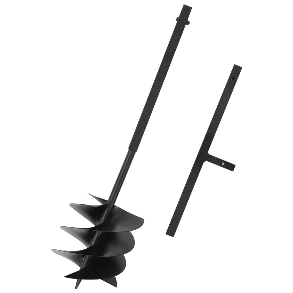 Ground Drill with Handle 250 mm Steel Black - Decor Base