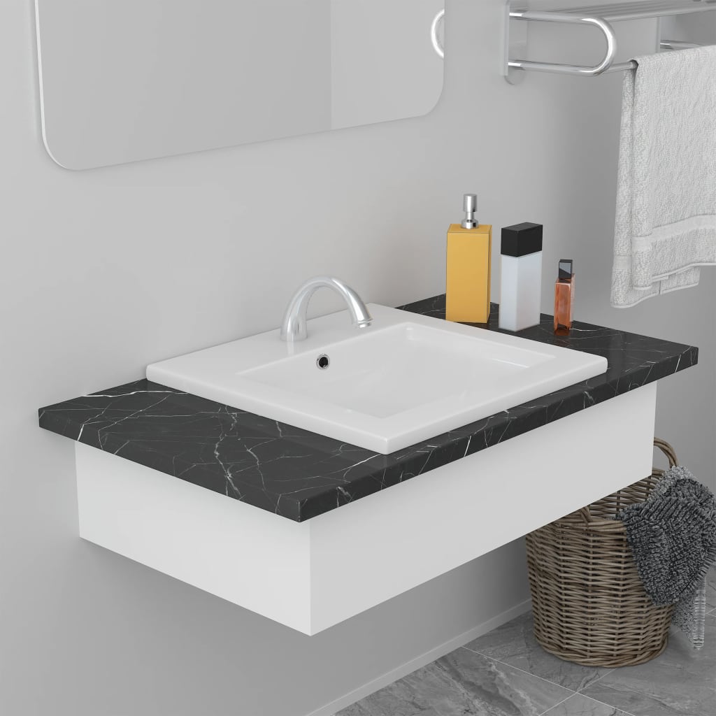 Built-in Basin 42x39x18 cm Ceramic White - Design Hut