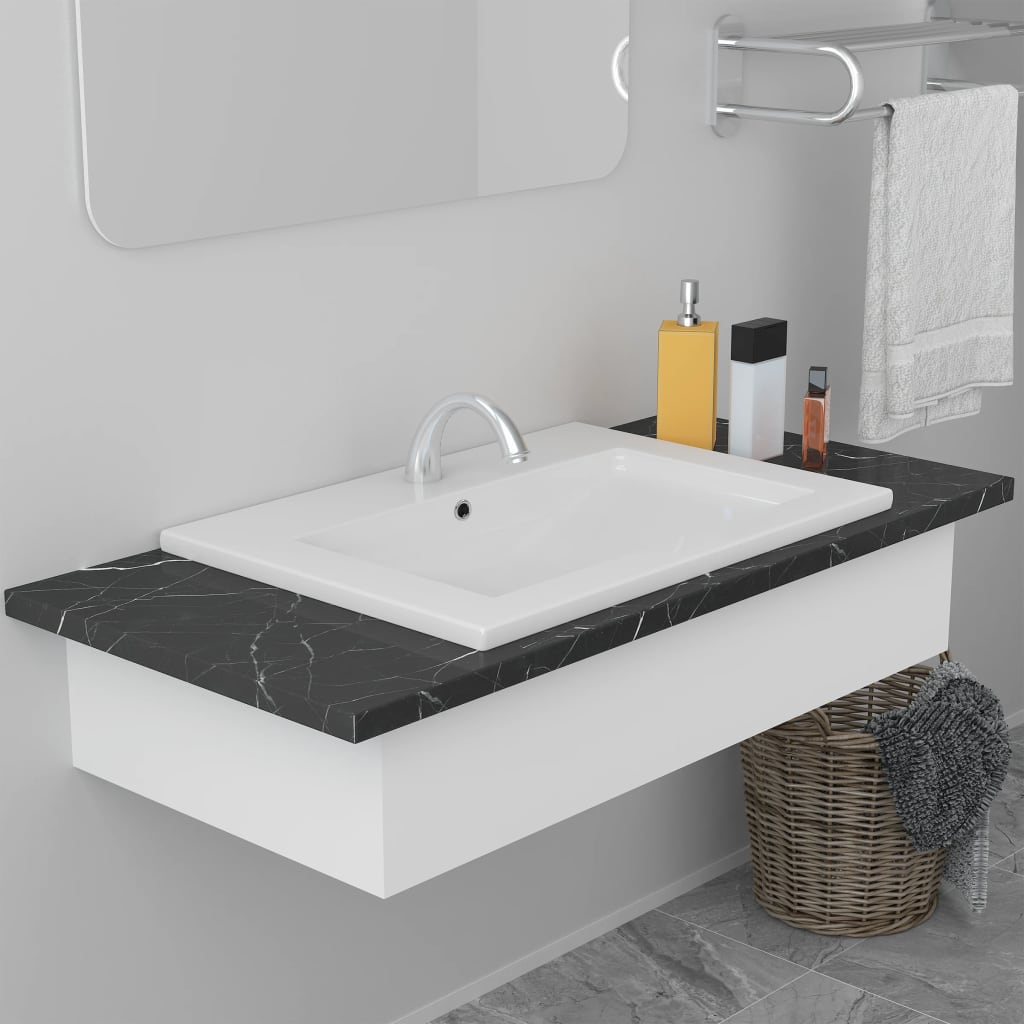 Built-in Basin 61x39.5x18.5 cm Ceramic White - Millennium Furniture