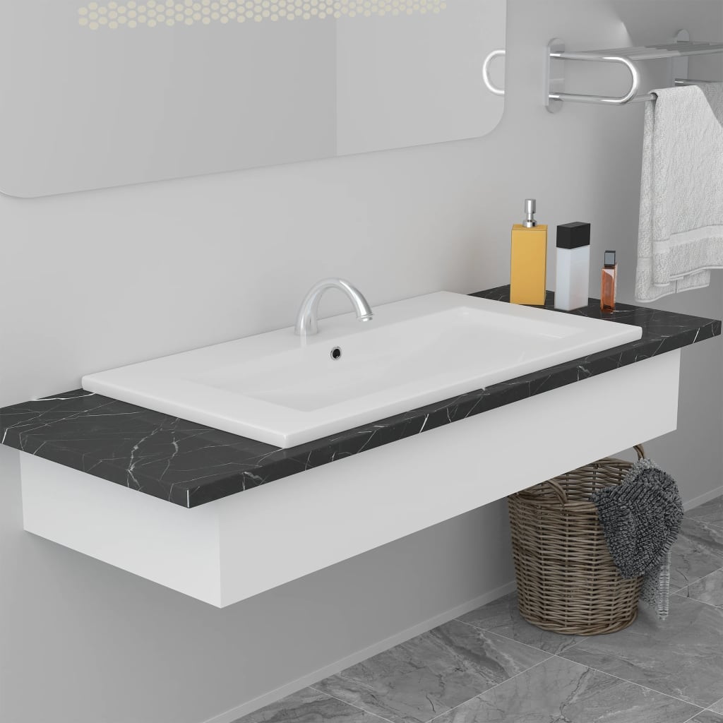 Built-in Basin 81x39.5x18.5 cm Ceramic White - Discount Dealers