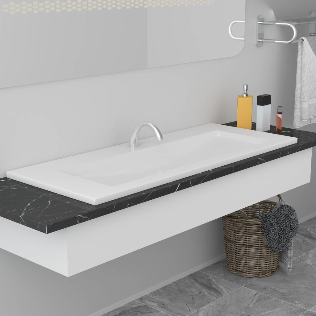 Built-in Basin 101x39.5x18.5 cm Ceramic White - Sid & Sam