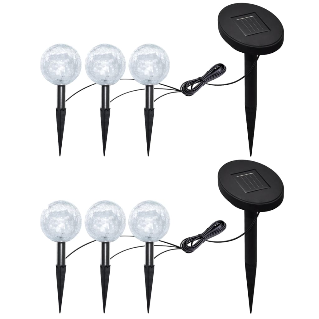 Garden Lights 6 pcs LED with Spike Anchors & Solar Panels - Design Hut