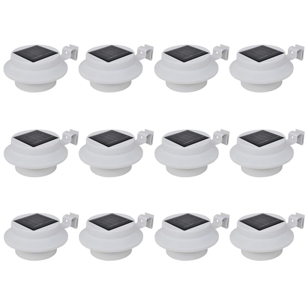 Outdoor Solar Fence Lamps 12 pcs LED White - Style and Chic