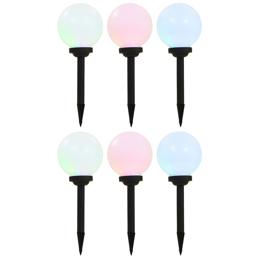 Outdoor Solar Lamps 6 pcs LED Spherical 20 cm RGB - The Home Maker