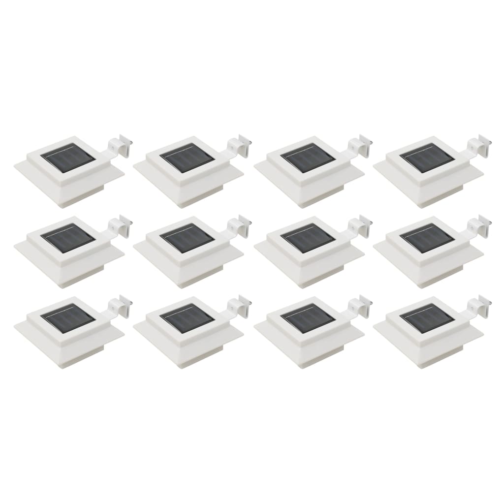 Outdoor Solar Lamps 12 pcs LED Square 12 cm White - Style and Chic