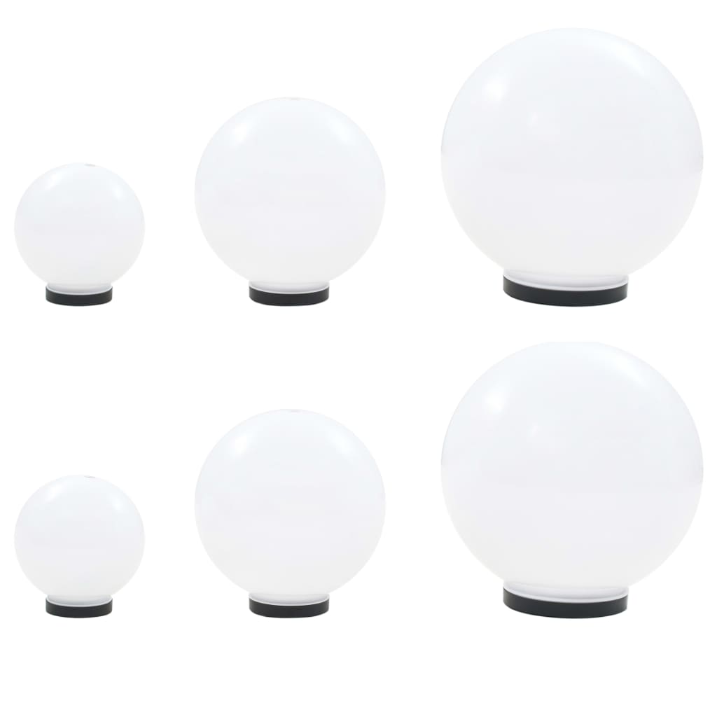 6 Piece LED Bowl Lamp Set Spherical 20/30/40 cm PMMA - Sid & Sam