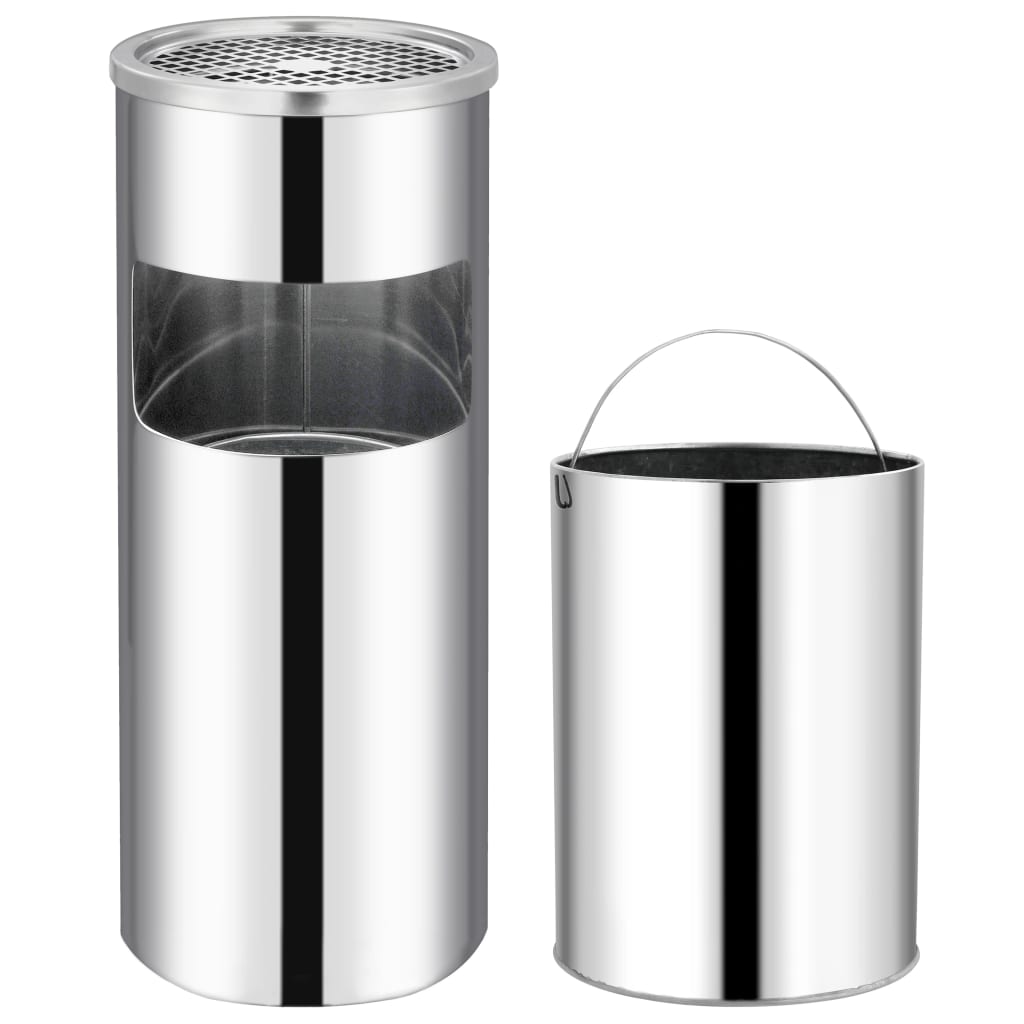 Ashtray Dustbin Hotel 30 L Stainless Steel - Discount Dealers