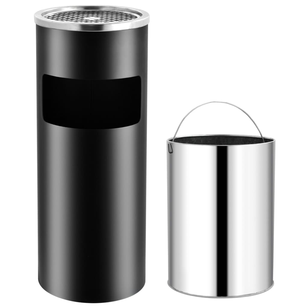 Ashtray Dustbin Hotel 30 L Steel Black - Merkel Designers