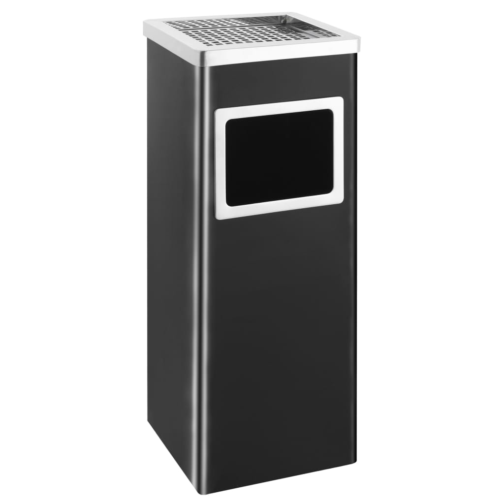 Ashtray Dustbin Hotel 36 L Steel Black - Style and Chic