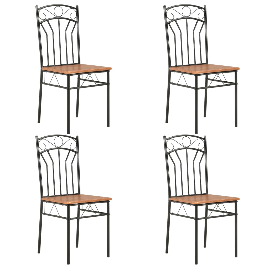 Dining Chairs 4 pcs Brown MDF - Casper Homes