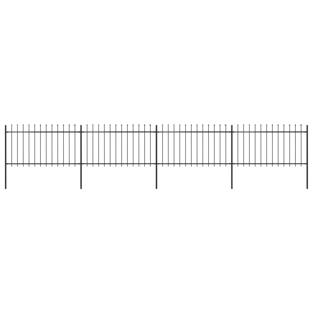 Garden Fence with Spear Top Steel 6.8x1 m Black - Merlin Deals