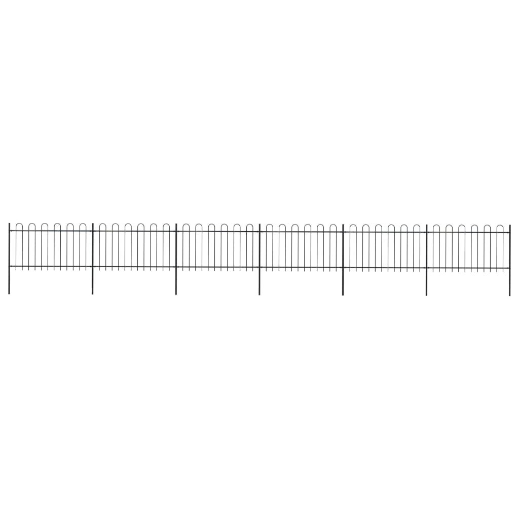 Garden Fence with Hoop Top Steel 10.2x1 m Black - Merlin Deals