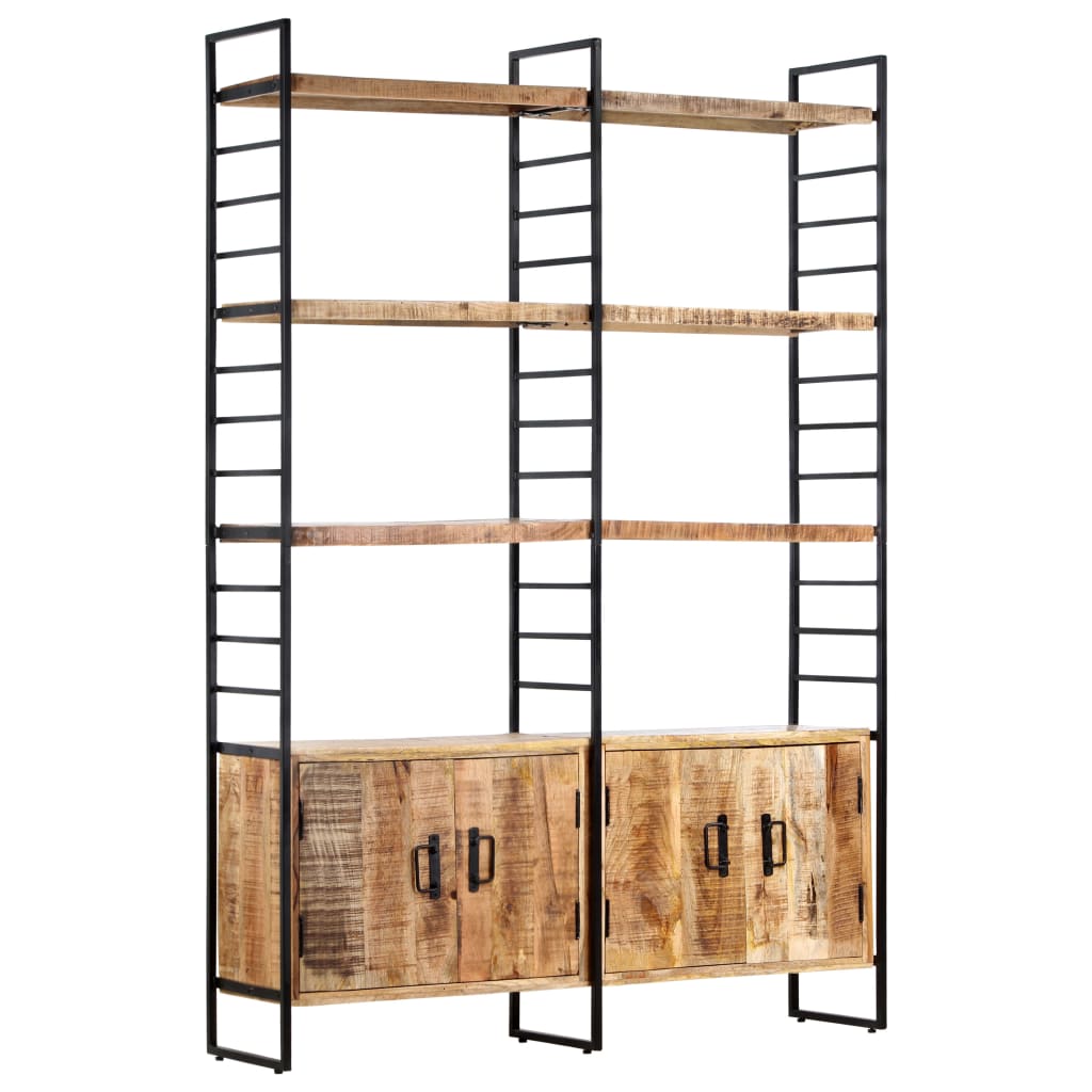 4-Tier Bookcase 124x30x180 cm Rough Mango Wood - The Home Maker