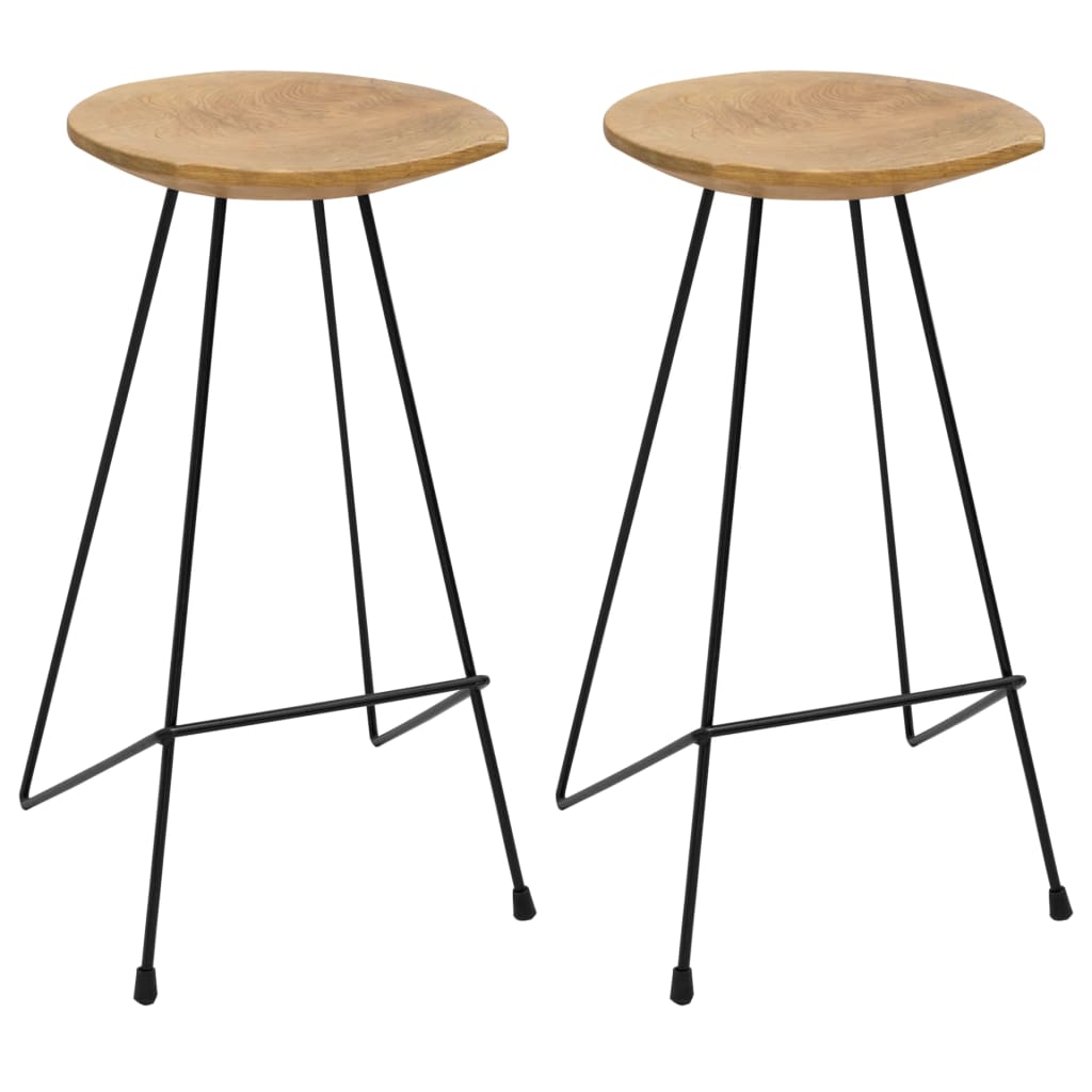 Bar Stools 2 pcs Solid Teak Wood - Merkel Designers