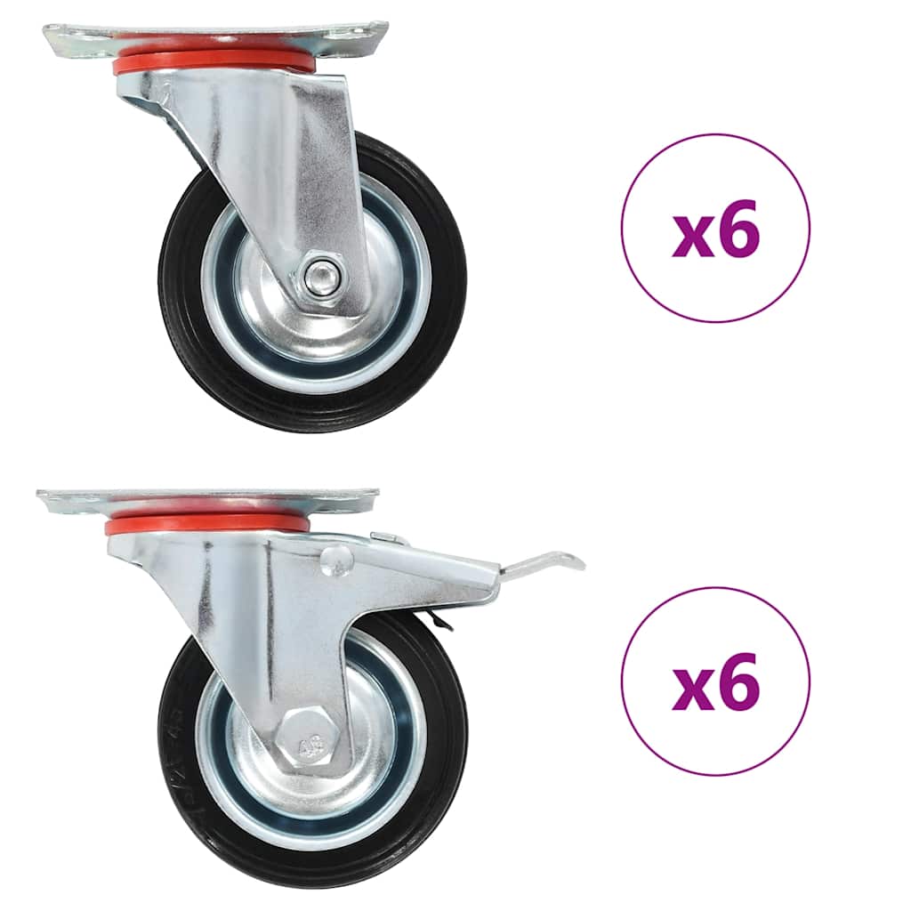 12 pcs Swivel Casters 75 mm - Merlin Deals