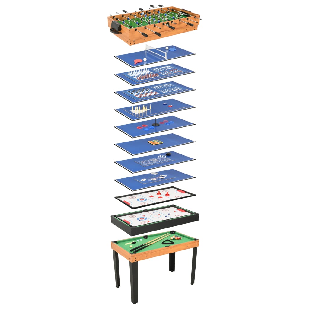 15-in-1 Multi Game Table 121x61x82 cm Maple - Style and Chic