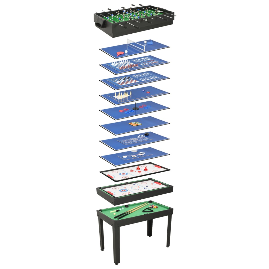 15-in-1 Multi Game Table 121x61x82 cm Black - All Things Good