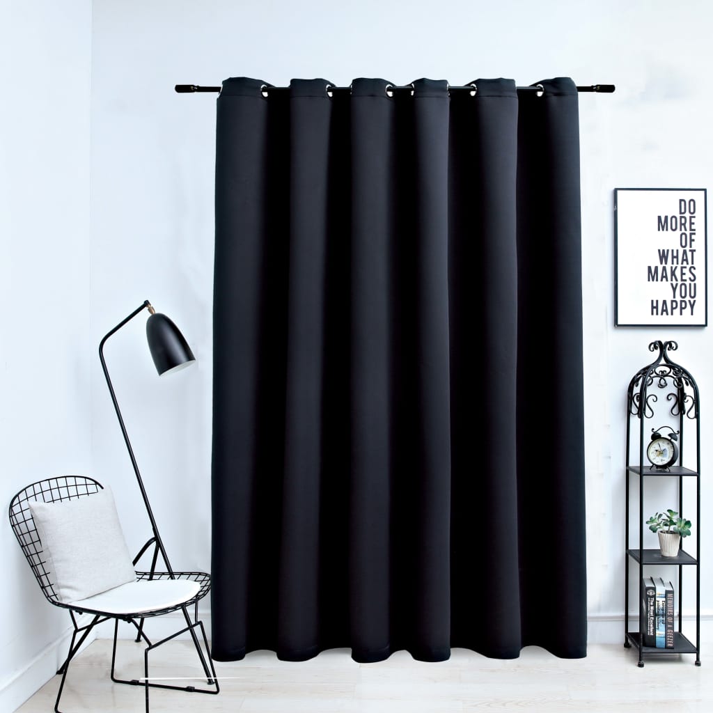 Blackout Curtain with Metal Rings Black 290x245 cm - Casper Homes