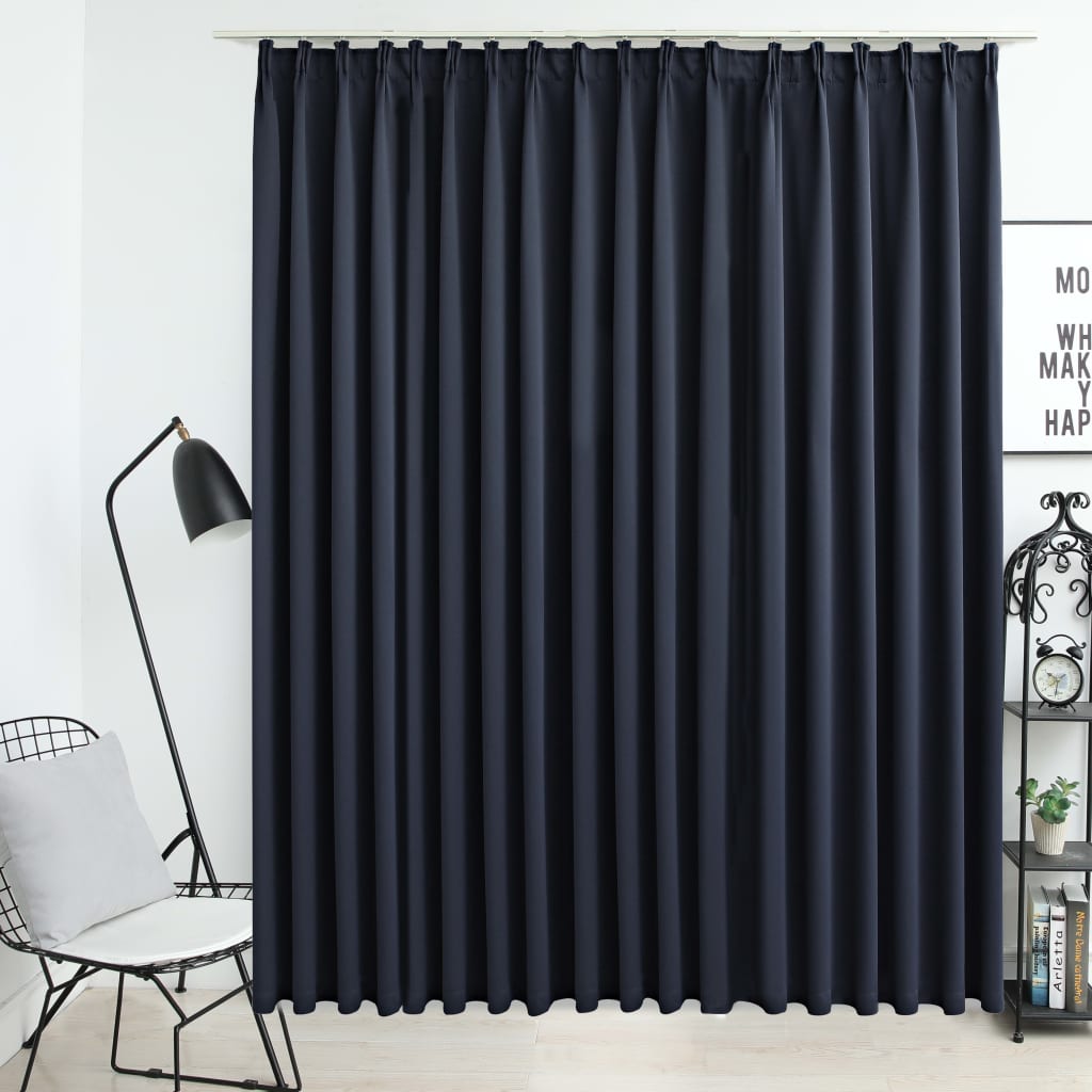 Blackout Curtain with Hooks Anthracite 290x245 cm - R and M Furniture