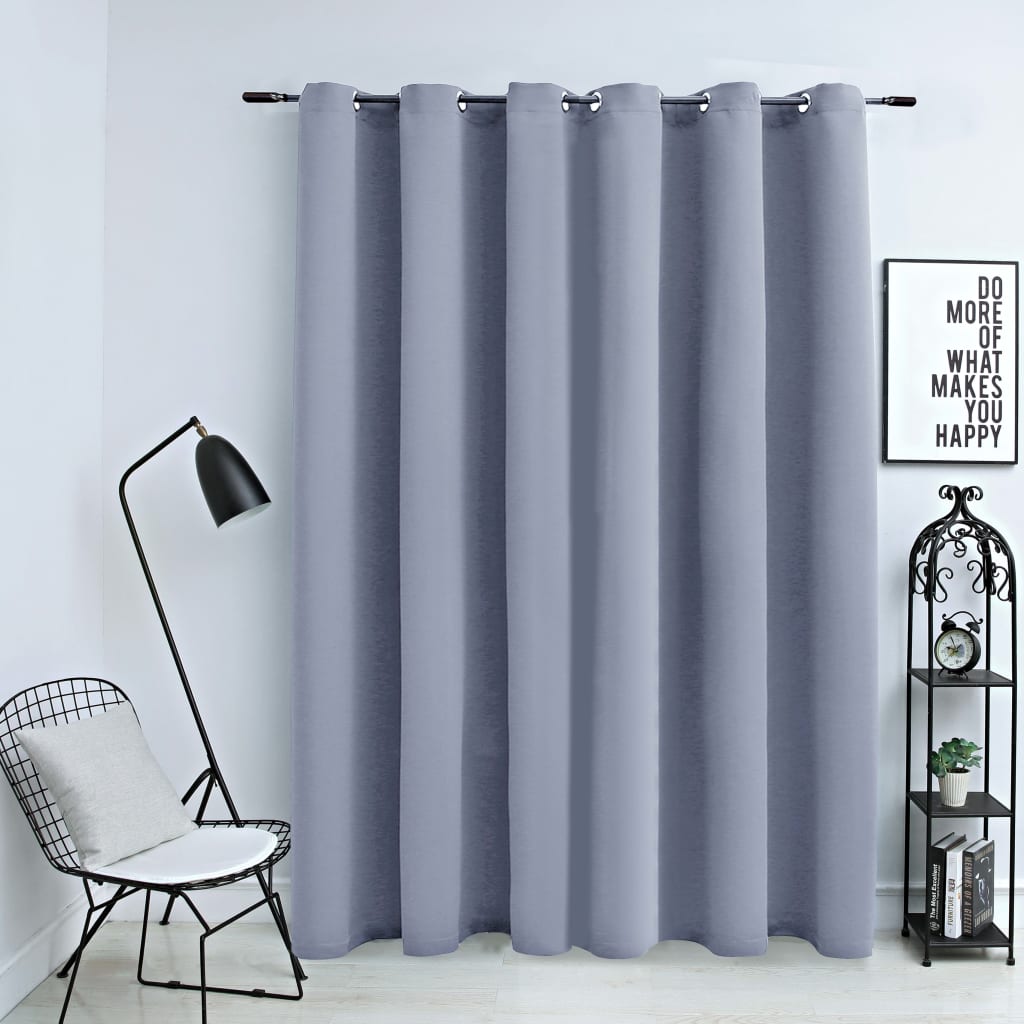 Blackout Curtain with Metal Rings Grey 290x245 cm - Sid & Sam