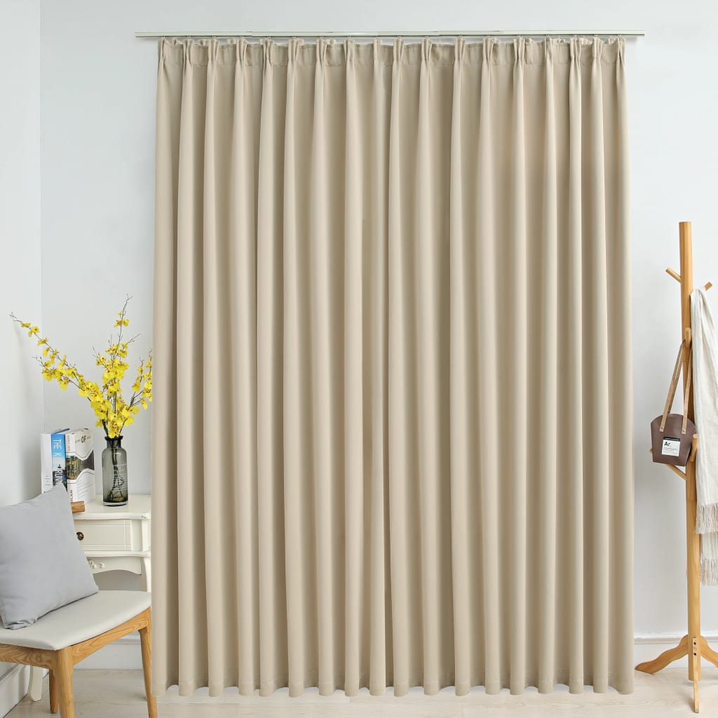 Blackout Curtain with Hooks Beige 290x245 cm - Tyrell & Tyrell