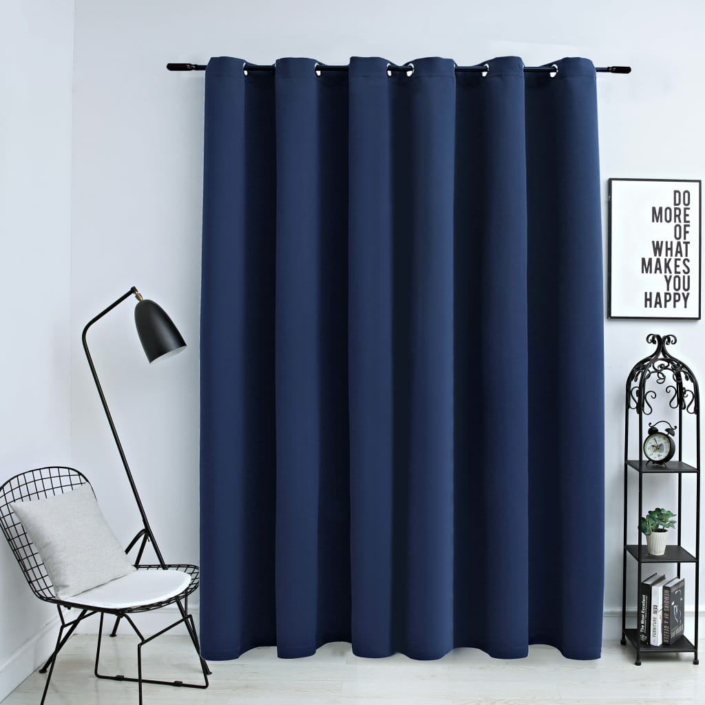 Blackout Curtain with Metal Rings Blue 290x245 cm - Design Hut