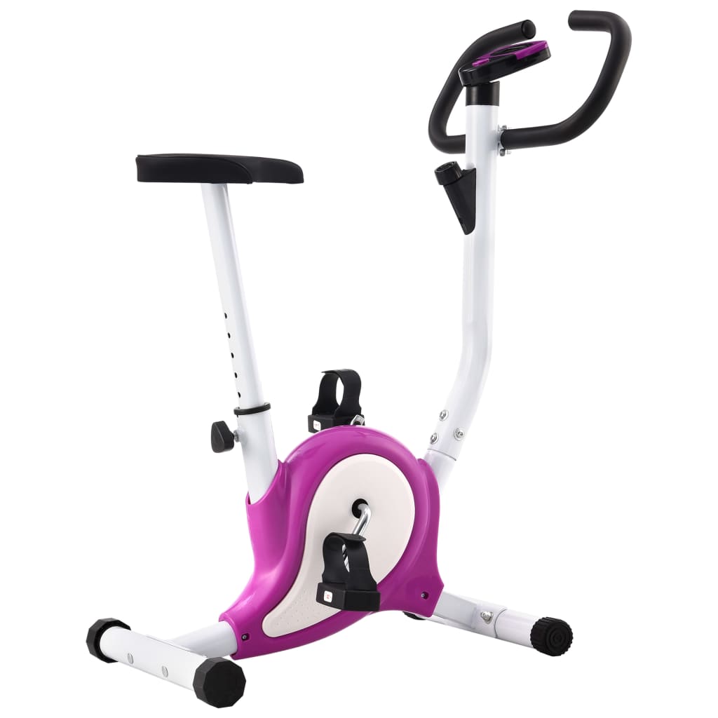 Exercise Bike with Belt Resistance Purple - The Home Maker