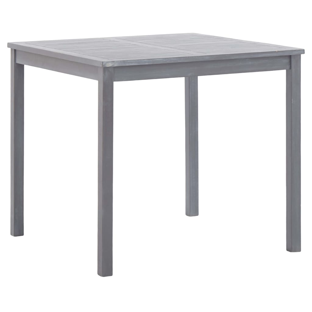 Garden Table Grey 80x80x74 cm Solid Acacia Wood - Discount Dealers