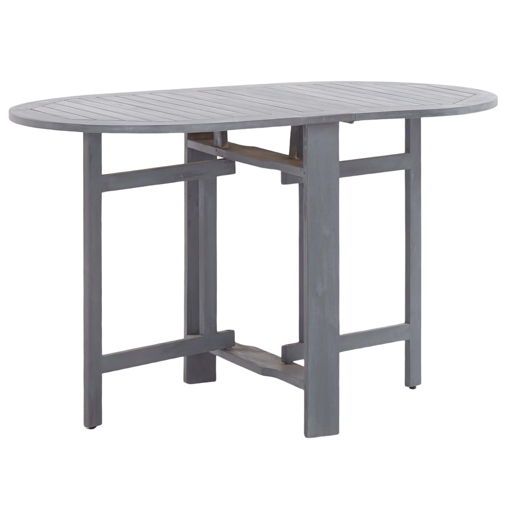 Garden Table Grey 120x70x74 cm Solid Acacia Wood - Millennium Furniture
