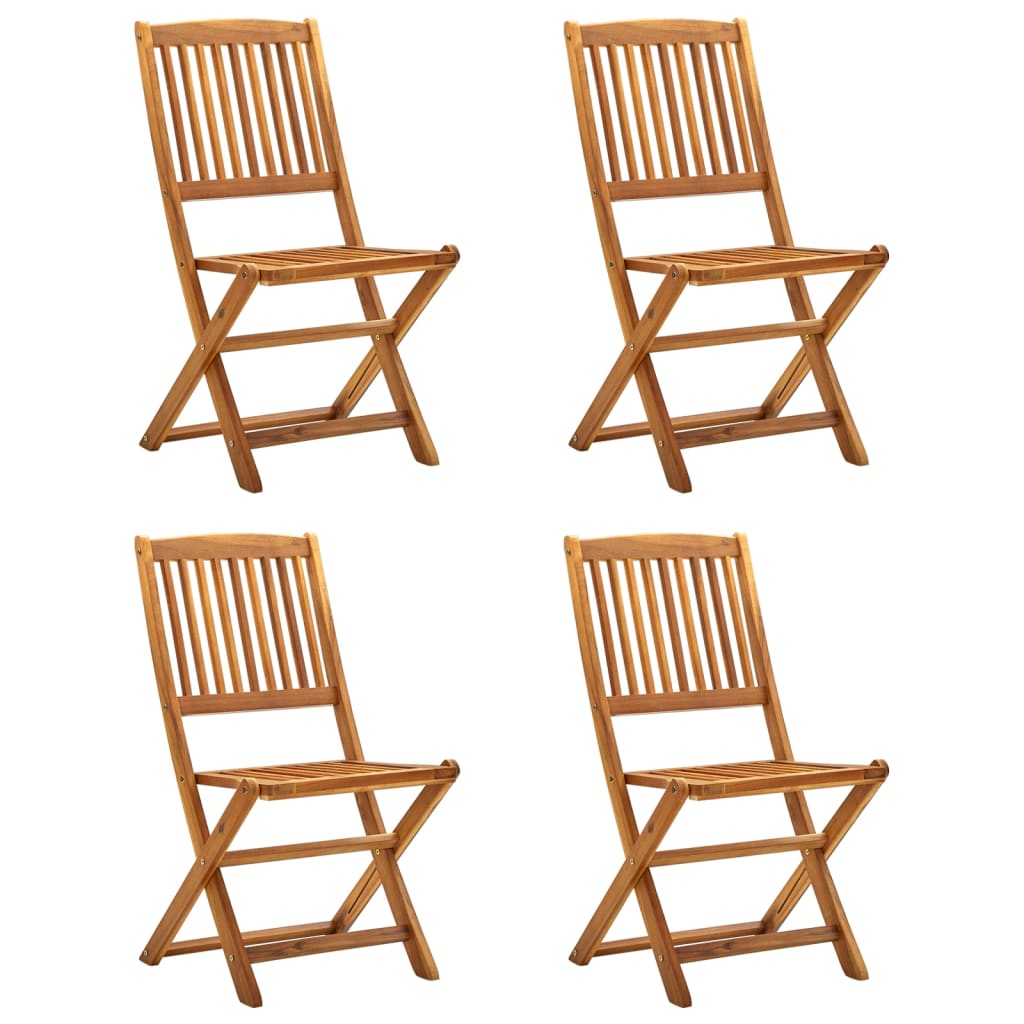 Folding Outdoor Chairs 4 pcs Solid Acacia Wood - Tyrell & Tyrell