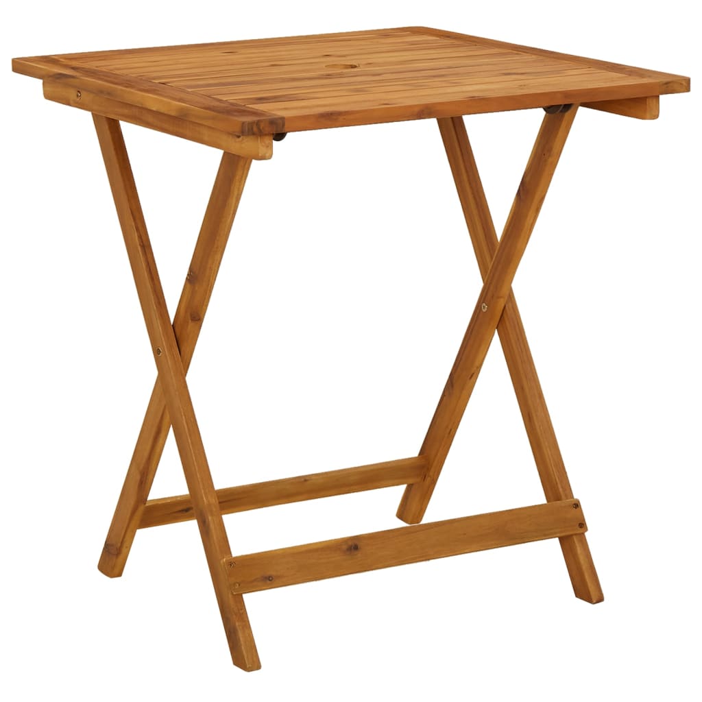 Folding Garden Table 70x70x75 cm Solid Acacia Wood - Merlin Deals