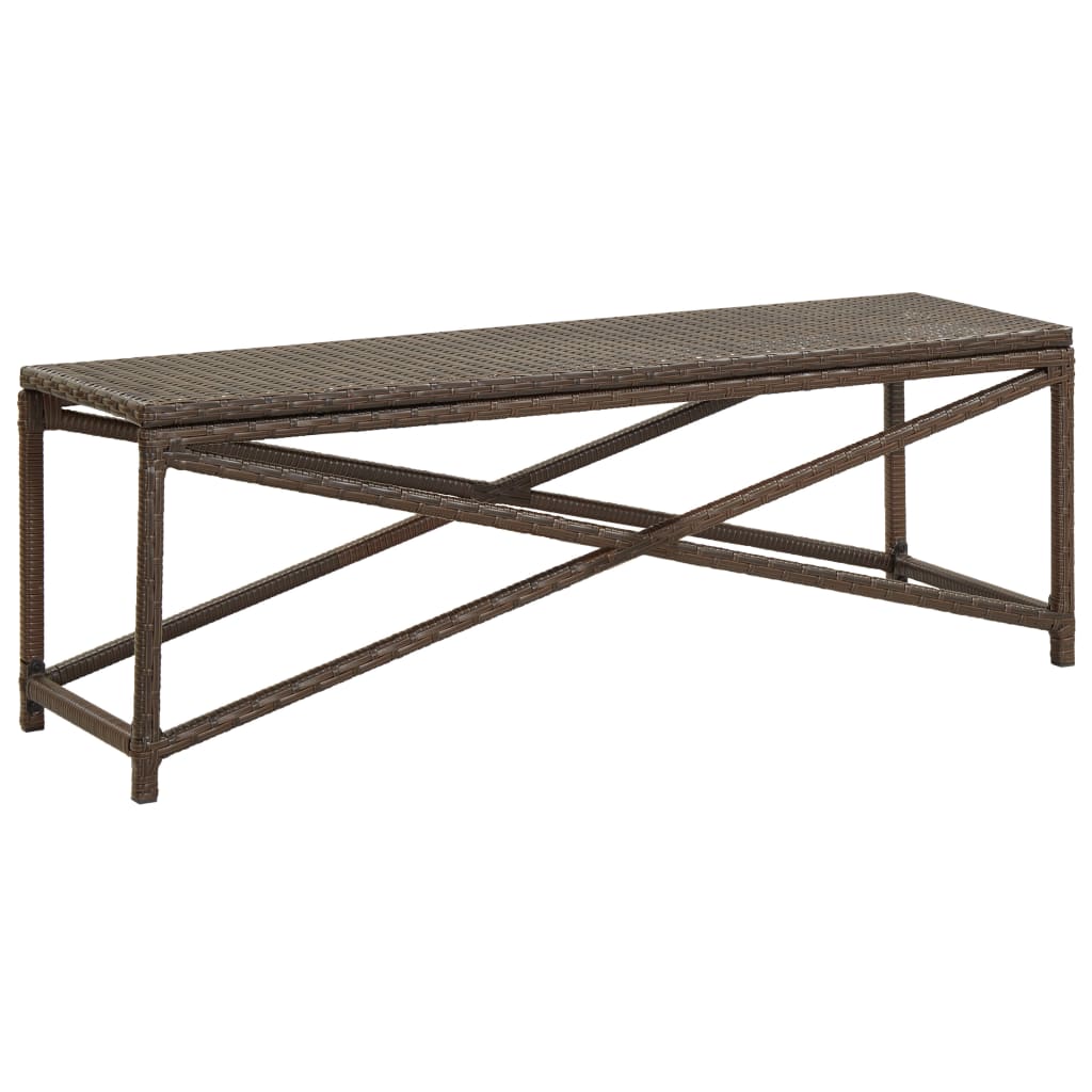 Garden Bench 120 cm Poly Rattan Brown - Sid & Sam