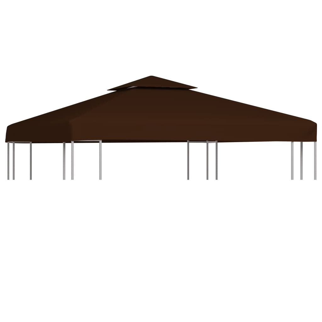 2-Tier Gazebo Top Cover 310 g/m2 3x3 m Brown - R and M Furniture
