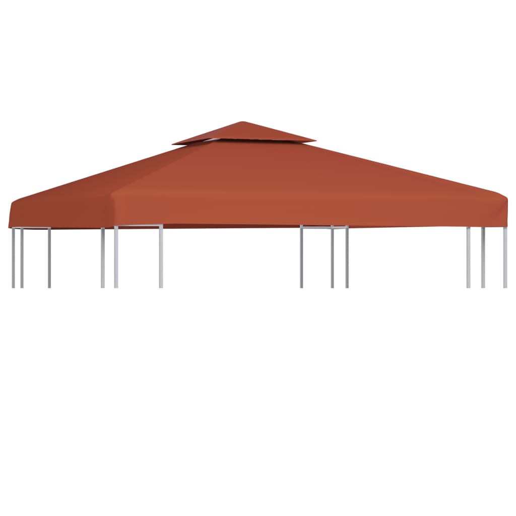 2-Tier Gazebo Top Cover 310 g/m2 3x3 m Terracotta - Design Hut