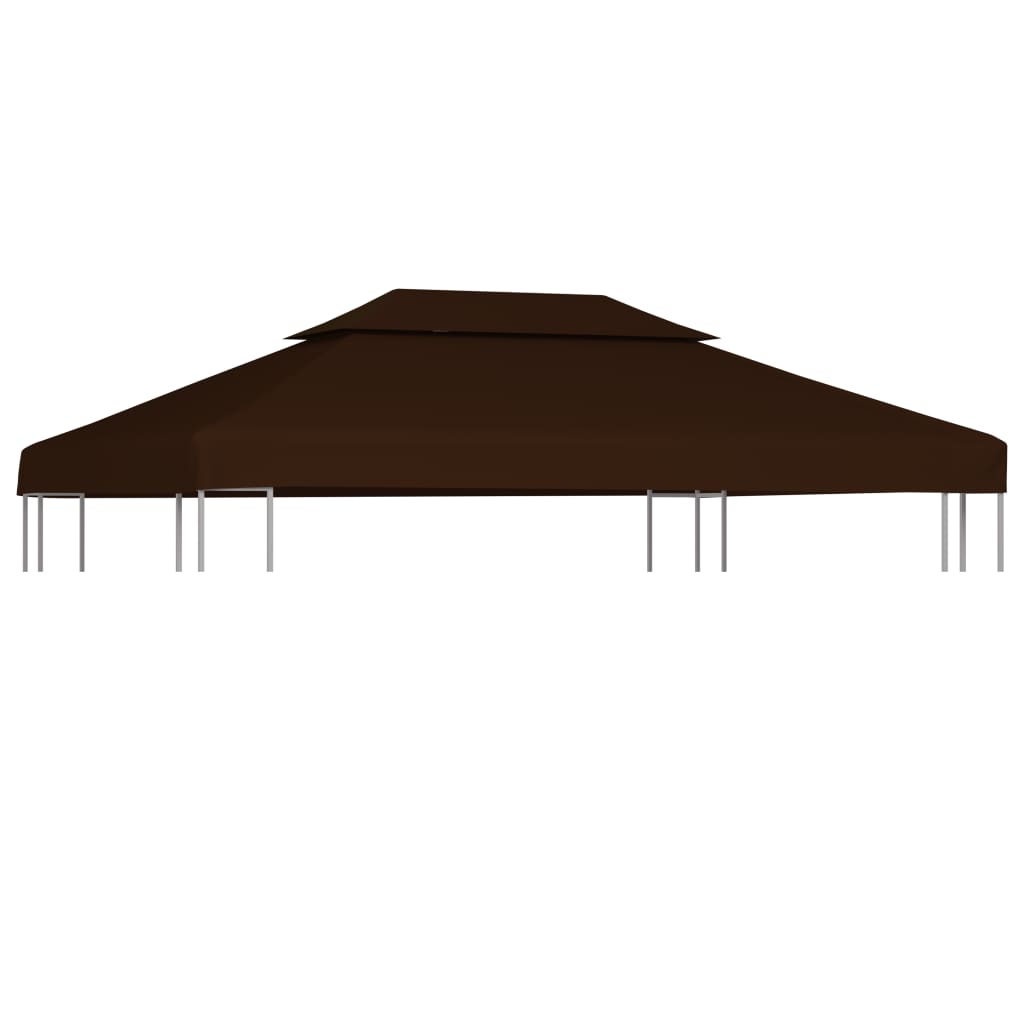 2-Tier Gazebo Top Cover 310 g/m2 4x3 m Brown - R and M Furniture