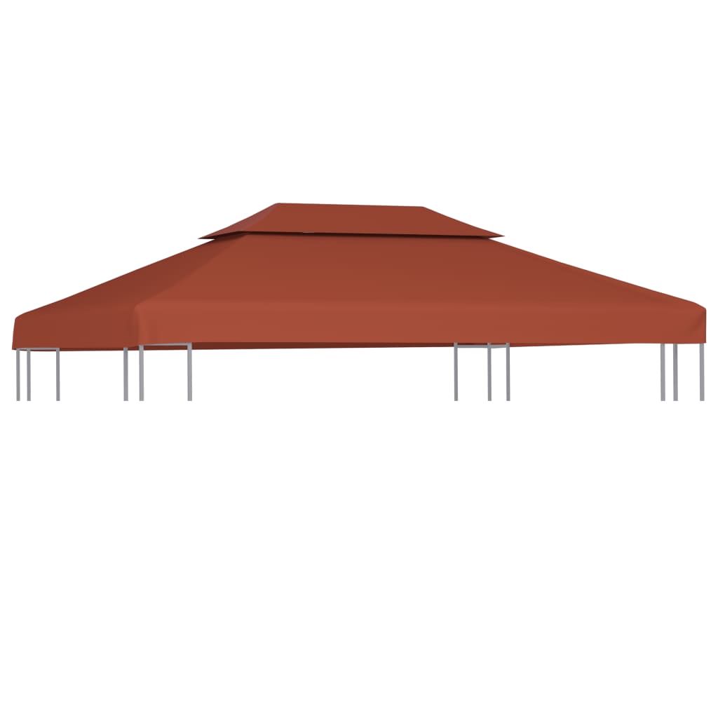 2-Tier Gazebo Top Cover 310 g/m2 4x3 m Terracotta - Decor Base