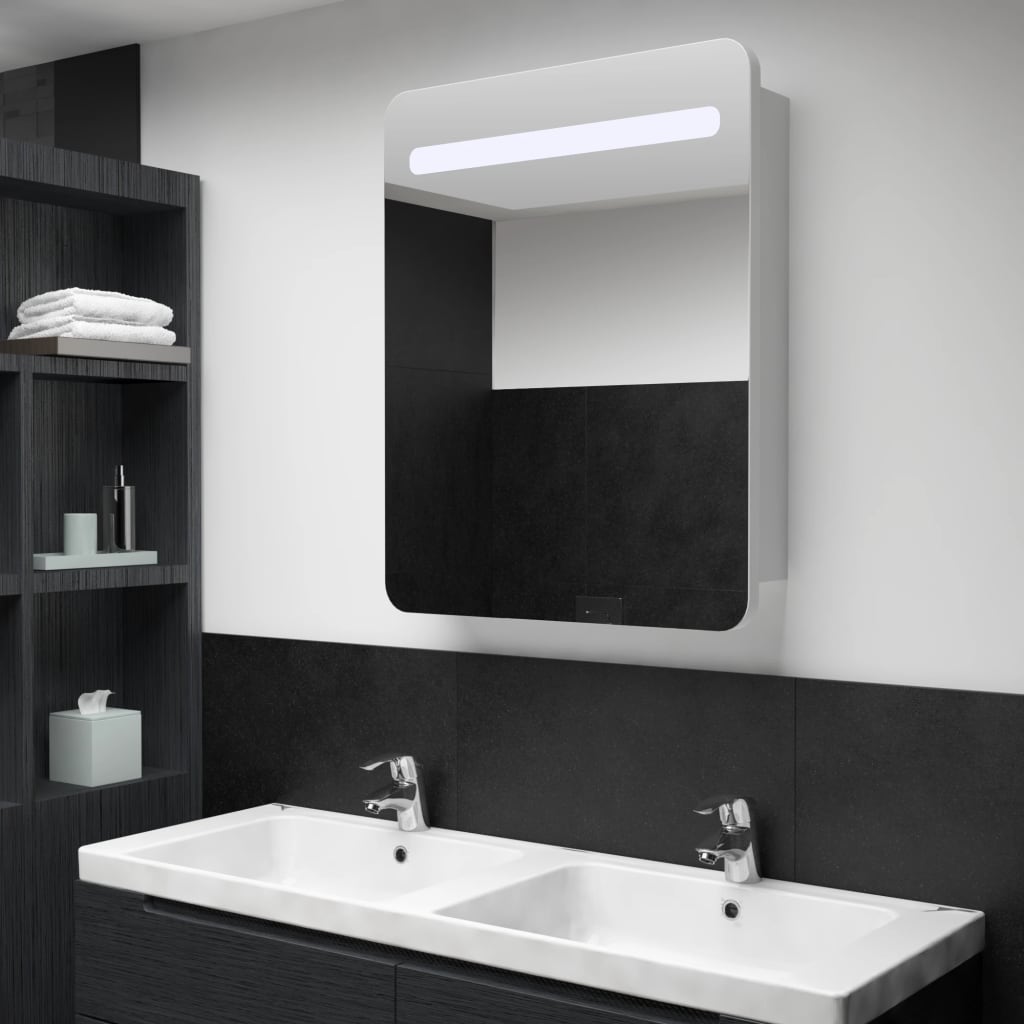 LED Bathroom Mirror Cabinet 60x11x80 cm - Sid & Sam