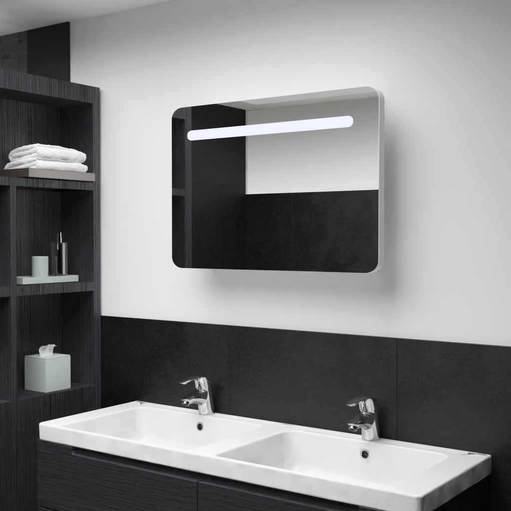 LED Bathroom Mirror Cabinet 80x9.5x55 cm - Style and Chic