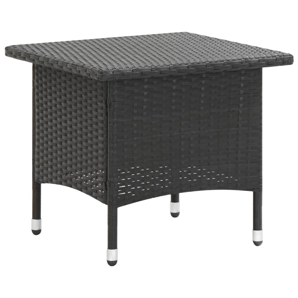 Tea Table Black 50x50x47 cm Poly Rattan - Unbeatable Bargains