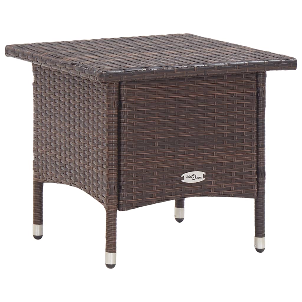 Tea Table Brown 50x50x47 cm Poly Rattan - Tyrell & Tyrell